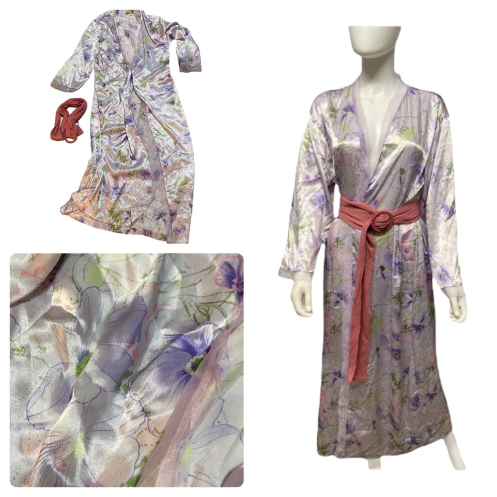 Laura Leigh Intimates Vintage Silky Floral Kimono Rob… Gem